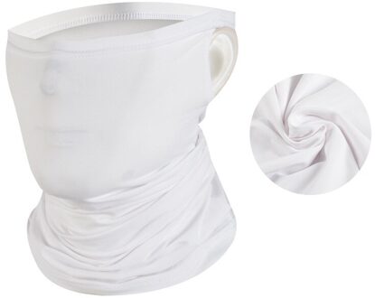 Outdoor Zomer Zon-Proof Riding Masker Ijs Zijde Multipurpose Bescherming Gezichtsmasker Motorfiets Oorbeschermers Hoofdband Sjaal Neck Tube wit