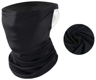Outdoor Zomer Zon-Proof Riding Masker Ijs Zijde Multipurpose Bescherming Gezichtsmasker Motorfiets Oorbeschermers Hoofdband Sjaal Neck Tube zwart