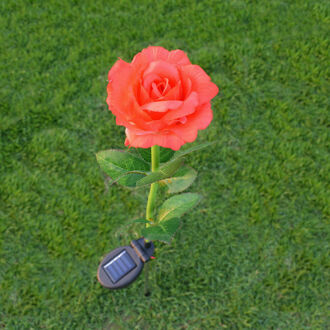 Outdoor Zonne-energie Rose Bloem LED Light Tuin Yard Gazon Landschap Lamp Decor Rood