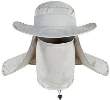 Outdoor Zonnebrandcrème Vissen Caps Zonnen Uv Daiva Bescherming Gezicht Hals Flap Zon Capheadband Zon Regen Hoed Cap Vissen Wandelen Grijs