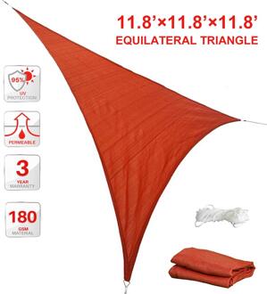 Outdoor Zonnescherm Auto Zeil 11.8 'X 11.8' X 11.8 'Driehoekige Zon Shade Sail Canopy Uv Blok luifel Voor Patio Tuin Achtertuin oranje