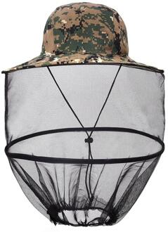 Outdoor Zonnescherm Lone Hals Head Cover Camouflage Vissen Hoed Bijenteelt Insecten Klamboe Preventie Cap Mesh Vissen Cap