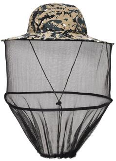 Outdoor Zonnescherm Lone Hals Head Cover Camouflage Vissen Hoed Bijenteelt Insecten Klamboe Preventie Cap Mesh Vissen Cap