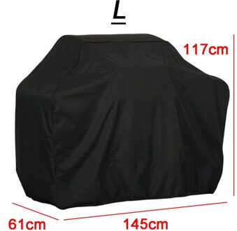 Outdoor Zwart Waterdichte Bbq Cover Weber Zware Grill Cover Beschermende Ronde Rechthoek Barbecue Barbeque Grill Bbq Accessoire L-145x117x61CM