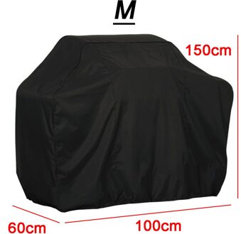 Outdoor Zwart Waterdichte Bbq Cover Weber Zware Grill Cover Beschermende Ronde Rechthoek Barbecue Barbeque Grill Bbq Accessoire M-150x100x60CM