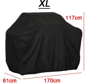 Outdoor Zwart Waterdichte Bbq Cover Weber Zware Grill Cover Beschermende Ronde Rechthoek Barbecue Barbeque Grill Bbq Accessoire XL-170x117x61CM