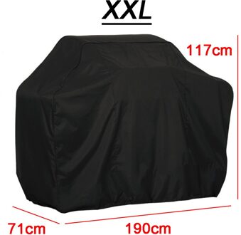 Outdoor Zwart Waterdichte Bbq Cover Weber Zware Grill Cover Beschermende Ronde Rechthoek Barbecue Barbeque Grill Bbq Accessoire XXL-190x117x71CM