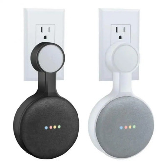Outlet Wall Mount Hanger Stand For Google Home Mini Voice Assistant US Plug Home Kitchen Bathroom Speaker Holder Drop Ship