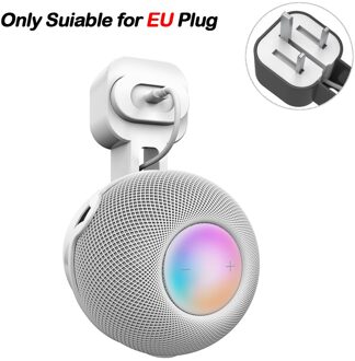 Outlet Wall Mount Zitplaatsen Voor Homepod Mini Smart Speaker-Ingebouwde Kabel Management Stand (Voor Us/Eu plug) wit EU