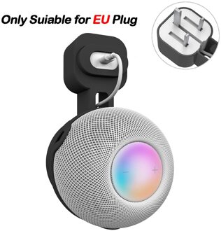 Outlet Wall Mount Zitplaatsen Voor Homepod Mini Smart Speaker-Ingebouwde Kabel Management Stand (Voor Us/Eu plug) zwart EU