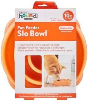 Outward Hound Slo Bowl Fun Feeder Voerbak - S - Oranje - Ø 20 cm