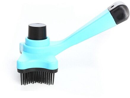 OUYXR Draagbare Handige Pet Hond Kat Haar Bont Verlies Trimmer Grooming Rake Professionele Kam Borstel Beauty Tool Voor Puppy Blauw