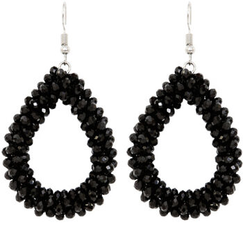 Oval Black Oorbellen Zwart
