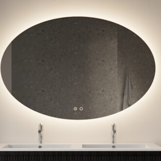 Oval spiegel met LED-verlichting en verwarming 140x90cm