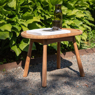Ovale Bijzettafel 'Chemise' Teakhout, 60 x 40cm Naturel