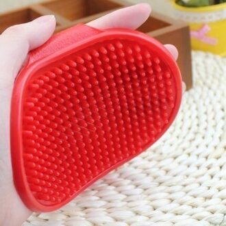 Ovale Borstel Pet Grooming Tool Massager Huisdier Wassen Care Borstel Voor Kat Hond Rood