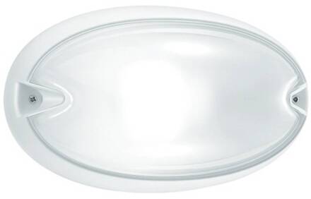 Ovale buitenwandlamp Chip, wit gesatineerd wit