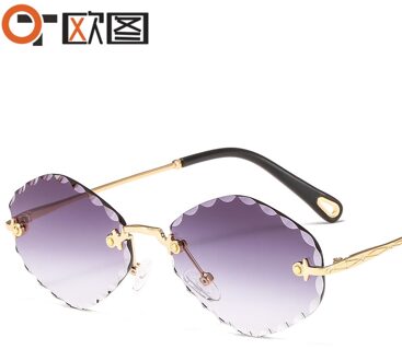 Ovale Frameloze Zonnebril Vrouwen Mode Bril UV400 Zonnebril Mannen Zonnebril Gafas De Sol Hombre Gafas De Sol Mujer nee.1
