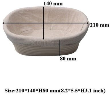 Ovale Natuurlijke Rotan Gisting Mand Brood Banneton Deeg Rieten Rotan Massa Proofing Proving Manden Rotan Diy Tool 21cm
