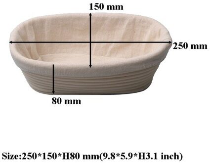 Ovale Natuurlijke Rotan Gisting Mand Brood Banneton Deeg Rieten Rotan Massa Proofing Proving Manden Rotan Diy Tool 25cm