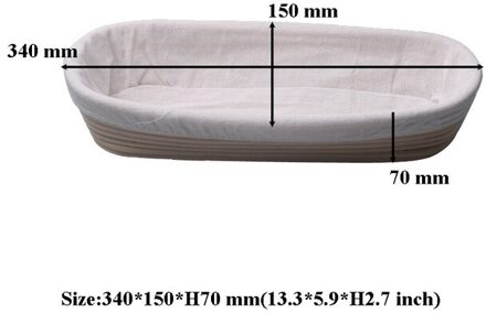 Ovale Natuurlijke Rotan Gisting Mand Brood Banneton Deeg Rieten Rotan Massa Proofing Proving Manden Rotan Diy Tool 35cm