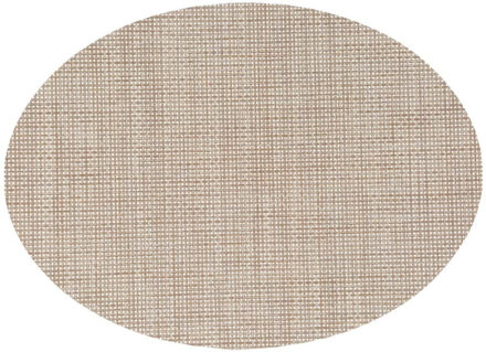 Ovale placemat Maoli natruel kunststof 48 x 35 cm - Placemats Bruin