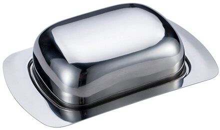 Ovale Rvs Botervloot Box Container Shiny Kaas Server Opslag Keeper Lade Met Te Houden Deksel