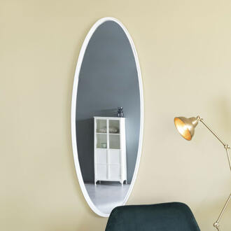 Ovale Spiegel 'Marrys' 160 x 60cm, kleur Wit