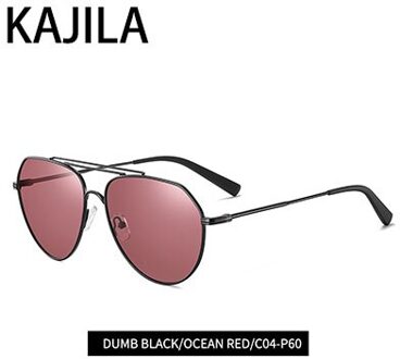 Ovale Zonnebril Mannen Gepolariseerde Metalen Frame Reizen Eyewear Shades Zonnebril Voor Vrouwen Lentes Desol Hombre zwart rood