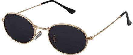 Ovale Zonnebril Mannen Vrouwen Vintage Man Vrouw Retro Zonnebril Ronde Eyewear S8006 Gouden Frame Zwart