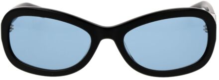 Ovale Zonnebril Met Logo Tempels Zwart - One Size