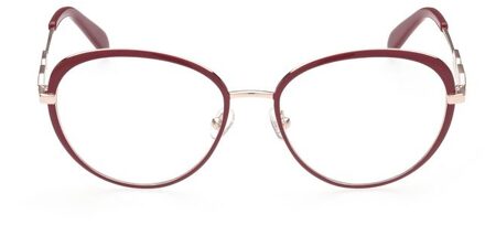 Ovale Zonnebril met Roze Gouden Accenten Donkerrood - One Size