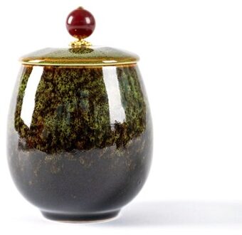 Oven Change Keramiek Opslag Verzegelde Pot Met Cover Theebus Thuis Thee Doos Voedsel Organiseren Doos Snoeppot Decoratie Opslag tank groen