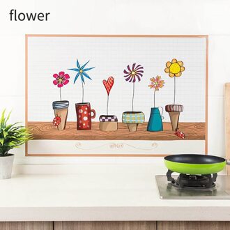 Oven Eetzaal Wallpapers Olie Proof Muurstickers Hittebestendig Keuken Decor Zelfklevende Waterdichte Wall Art Decal 1 stuks bloem