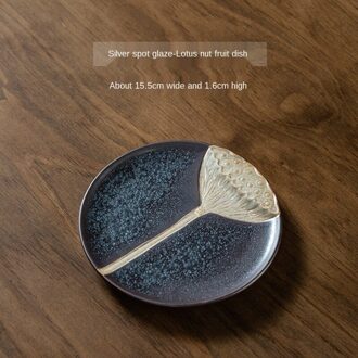 Oven Gebakken Glow Lotus Fruitschaal Japanse Stijl Kleine Keramische Thee Cake Tray Gebak Plaat Gedroogde Theeceremonie Dessertbord fruit plate A
