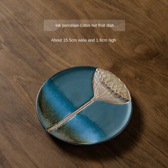 Oven Gebakken Glow Lotus Fruitschaal Japanse Stijl Kleine Keramische Thee Cake Tray Gebak Plaat Gedroogde Theeceremonie Dessertbord fruit plate D