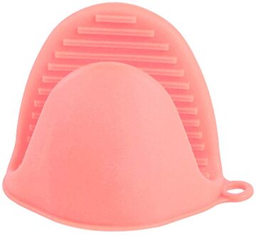 Oven Handschoenen Isolatie Non-Slip Siliconen Handschoenen Hittebestendige Magnetron Hand Clip Bakken Thicken Handschoenen Finger Protector 01 roze