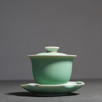 Oven In Groen Glazuur Reizen Theepot Keramische Sancai Cover Kom Theekopje Hand Greep Gaiwan Thee Kom Tes Set Thee Cup thuis Drinkware