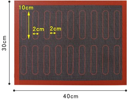 Oven Sheet Liner Siliconen Bakken Mat Non-stick Voor Cookie//Biscuit/Puff/Eclair Rolling Deeg hittebestendige Gebak Mat Tool 40x30cm zwart