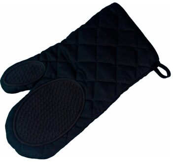 Ovenhandschoen met silicone grip zwart