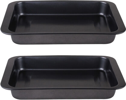 Ovenschaal - 2x - rechthoek - 6 Liter - 42 x 29 x 5 cm - met anti-kleef laag