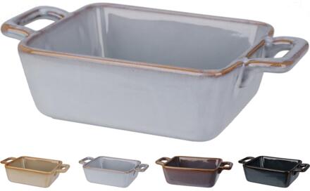 Ovenschaal met handgrepen 19x11x5cm verschillende