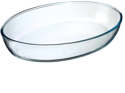 Ovenschaal ovaal - Transparant - Geglazuurd glas - 35 x 25 x 6 cm