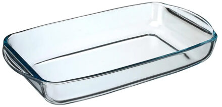 Ovenschaal rechthoek - Transparant - Geglazuurd glas - 34 x 19 x 5 cm - Ovenschalen