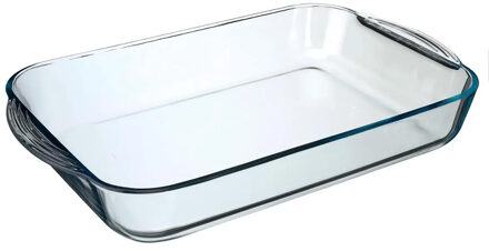 Ovenschaal rechthoek - Transparant - Geglazuurd glas - 40 x 25 x 6 cm - 6 liter