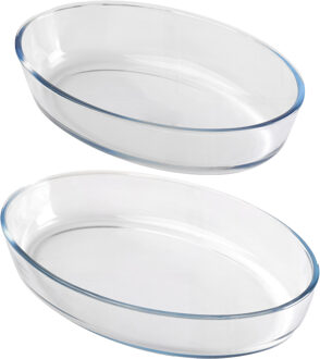 Ovenschaal set 2-delig - ovaal - glas - 3L en 4L