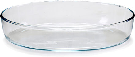 Ovenschaal van borosilicaat glas - ovaal - 2 Liter - 30,5 x 22 x 6 cm - Ovenschalen Transparant