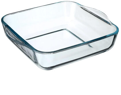 Ovenschaal vierkant - Transparant - Geglazuurd glas - 22 x 22 x 6 cm - Ovenschalen