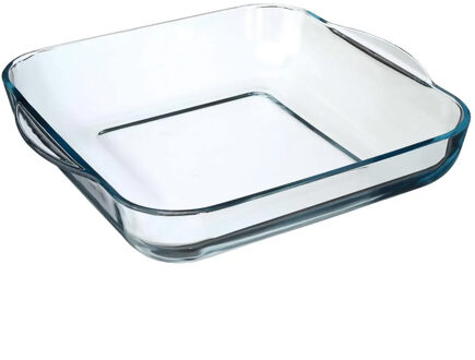 Ovenschaal vierkant - Transparant - Geglazuurd glas - 29 x 29 x 6 cm - Ovenschalen