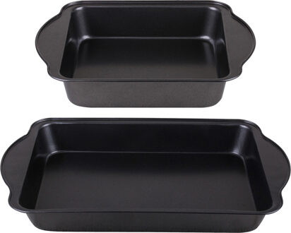 Ovenschalen 2-delige set - rechthoek - 2.5 en 5 Liter - met anti-kleef laag